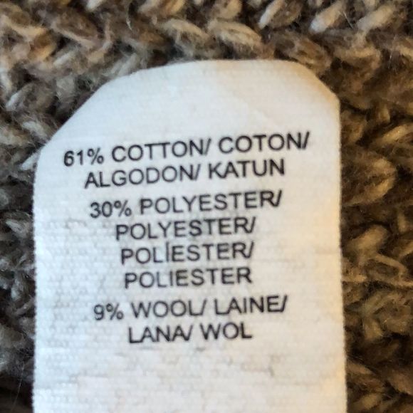 Lucky Brand Tomorrow taupe marled  cable knit sweater short fitted - Picture 11 of 14